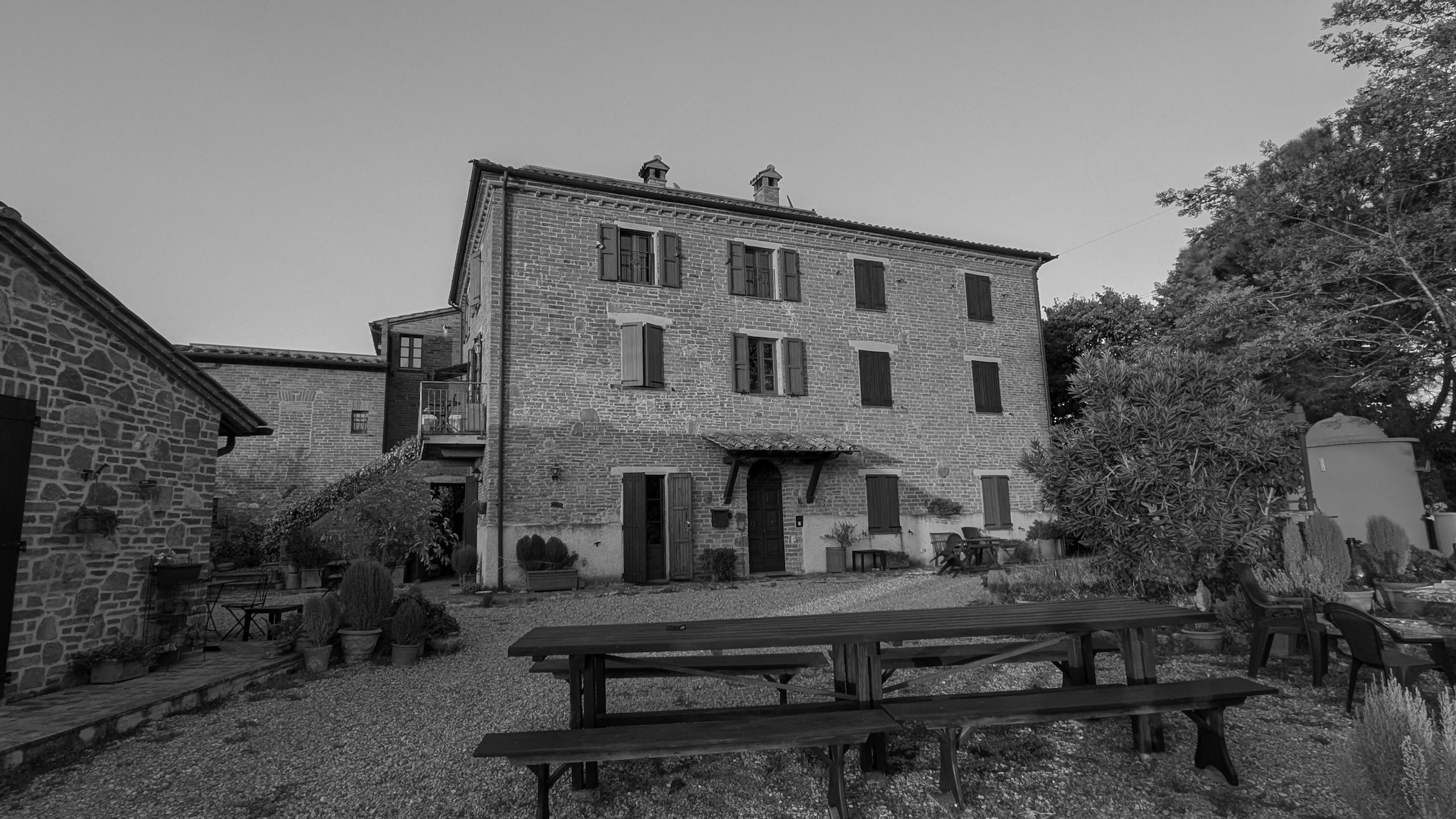 Historic stone farmhouse at the residency